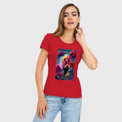 Женская футболка хлопок Slim Ведьма среди оборотней - нейросеть - фото 2