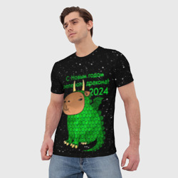 Мужская футболка 3D Капибара дракон - фото 2