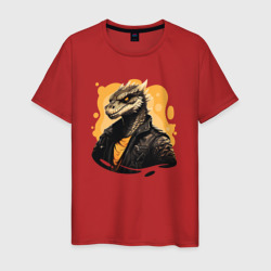 Мужская футболка хлопок Папа дракон