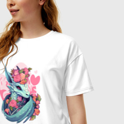 Женская футболка хлопок Oversize Мама дракон - фото 2