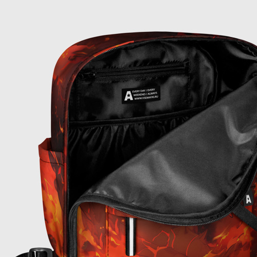 Женский рюкзак 3D с принтом Evil dragon on fire, фото #5