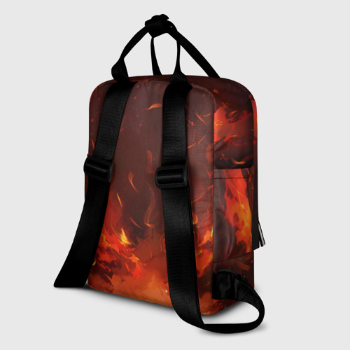Женский рюкзак 3D с принтом Evil dragon on fire, вид сзади #1