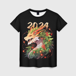 Женская футболка 3D Новогодний дракон 2024