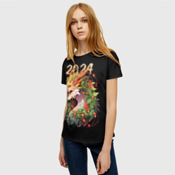 Женская футболка 3D Новогодний дракон 2024 - фото 2