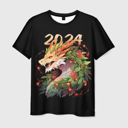 Мужская футболка 3D Новогодний дракон 2024
