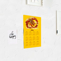 Постер с принтом Красный дракон в китайском стиле 2024 для любого человека, вид спереди №3. Цвет основы: белый
