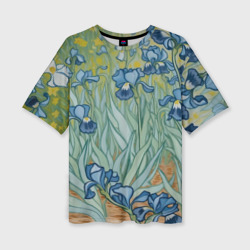 Винсент ван Гог - картина Ирисы – Женская футболка oversize 3D с принтом купить со скидкой в -50%