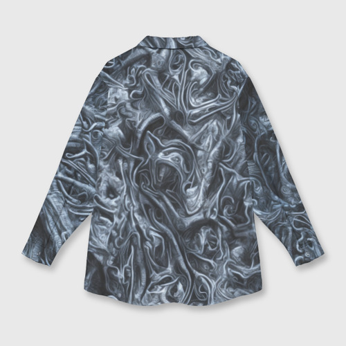 Мужская рубашка oversize 3D с принтом Зловещий ксеноморф, вид сзади #1