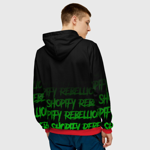 Мужская толстовка 3D Shopify Rebellion, цвет красный - фото 4
