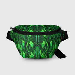 Поясная сумка 3D Киберпанк неоновая броня зелёная