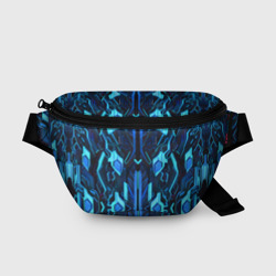 Поясная сумка 3D Киберпанк неоновая броня синяя