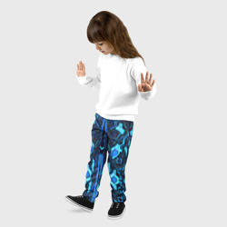 Детские брюки 3D Киберпанк неоновая броня синяя - фото 2