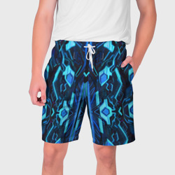 Мужские шорты 3D Киберпанк неоновая броня синяя