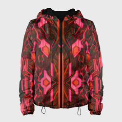 Женская куртка 3D Киберпанк неоновая броня красная