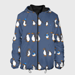 Мужская куртка 3D Забавное семейство пингвинов 