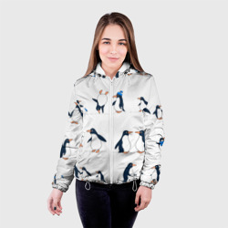 Женская куртка 3D Семейство пингвинов на прогулке  - фото 2