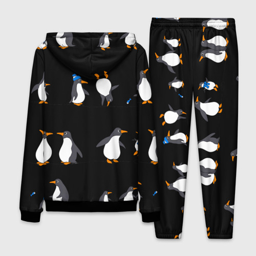 Мужской 3D костюм с принтом Веселая семья пингвинов, вид сзади #1