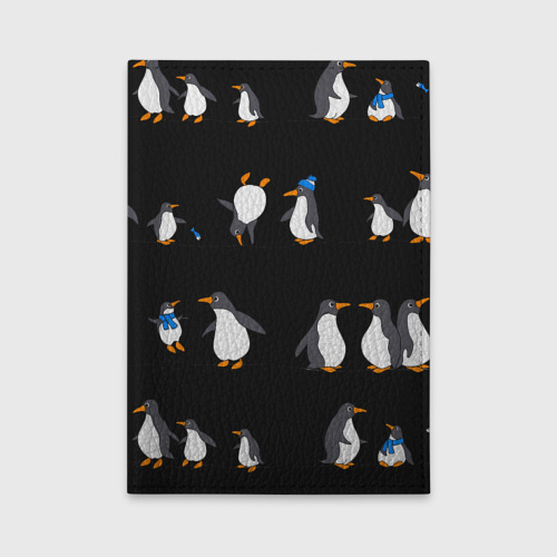 Обложка для автодокументов Веселая семья пингвинов , цвет зеленый