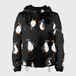 Женская куртка 3D Веселая семья пингвинов 