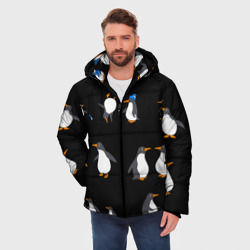Мужская зимняя куртка 3D Веселая семья пингвинов  - фото 2