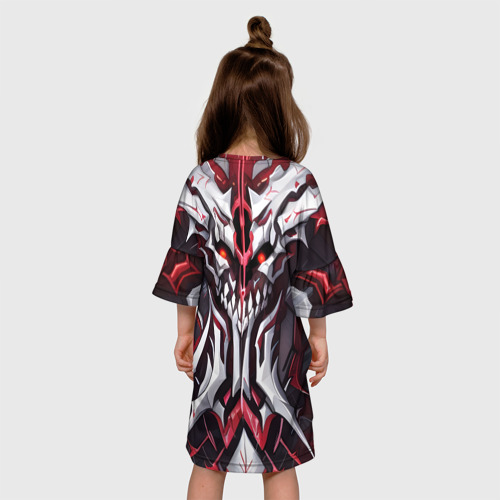 Детское платье 3D с принтом Красный адский демон, вид сзади #2