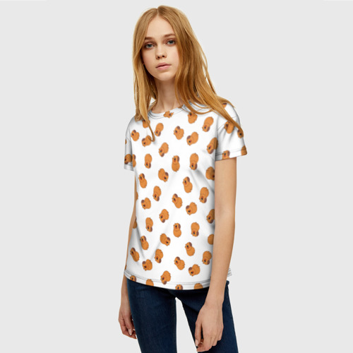 Женская футболка 3D Мини капибары, цвет 3D печать - фото 3