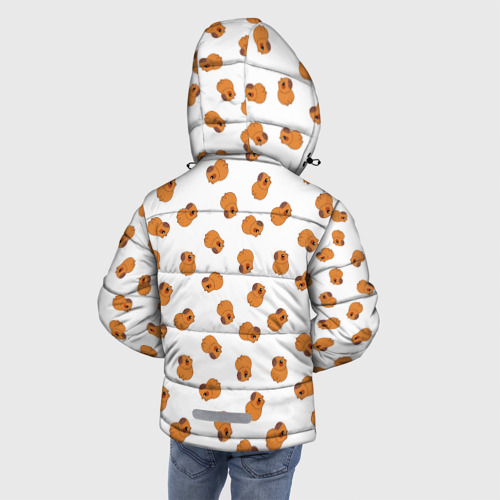 Зимняя куртка для мальчиков 3D с принтом Мини капибары, вид сзади #2