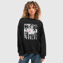 Женский свитшот oversize без начеса хлопок Dylan Wang - фото 2