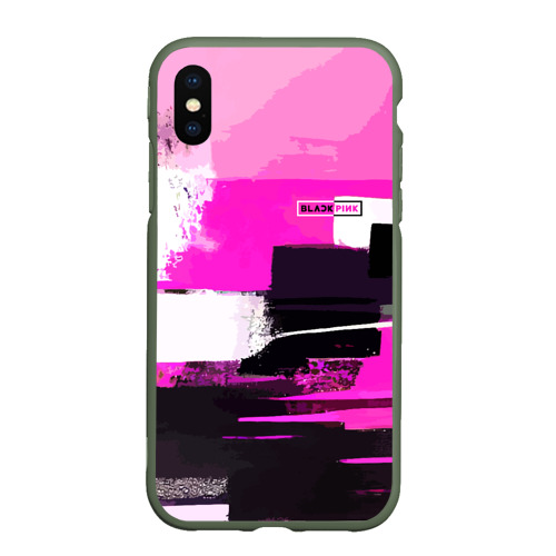 Чехол для iPhone XS Max матовый Black pink - girl-group - South Korea, цвет темно-зеленый