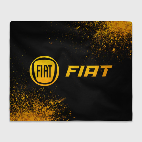 Плед 3D Fiat - gold gradient по-горизонтали, цвет 3D (велсофт)