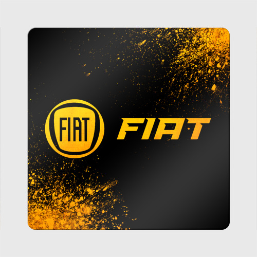 Магнит виниловый Квадрат Fiat - gold gradient по-горизонтали