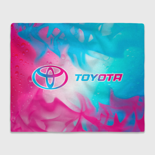 Плед 3D Toyota neon gradient style по-горизонтали, цвет 3D (велсофт)