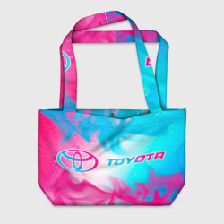 Пляжная сумка 3D Toyota neon gradient style по-горизонтали