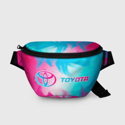 Поясная сумка 3D Toyota neon gradient style по-горизонтали