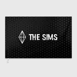Флаг 3D The Sims glitch на темном фоне по-горизонтали
