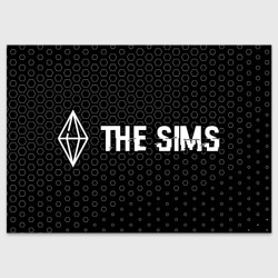 Поздравительная открытка The Sims glitch на темном фоне по-горизонтали