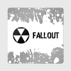 Магнит виниловый Квадрат Fallout glitch на светлом фоне по-горизонтали