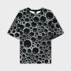 Мужская футболка oversize 3D Пузыри  и отражение 