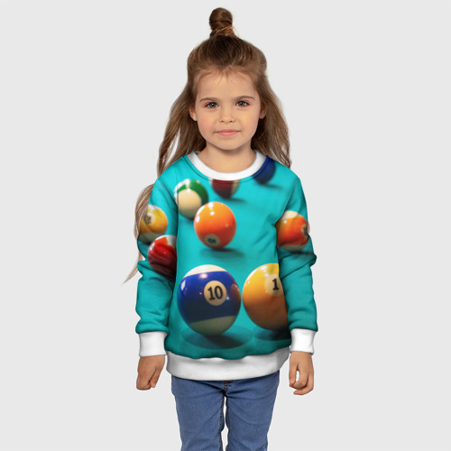 Детский свитшот 3D Бильярдные шары, цвет 3D печать - фото 7