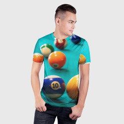 Мужская футболка 3D Slim Бильярдные шары - фото 2