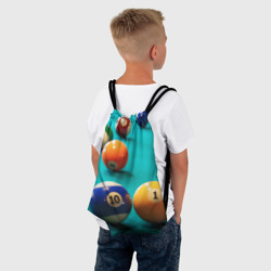 Рюкзак с принтом Бильярдные шары для любого человека, вид спереди №3. Цвет основы: белый