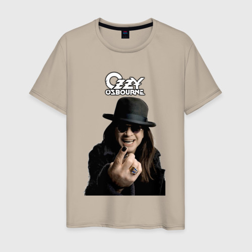 Мужская футболка хлопок Ozzy Osbourne fist, цвет миндальный