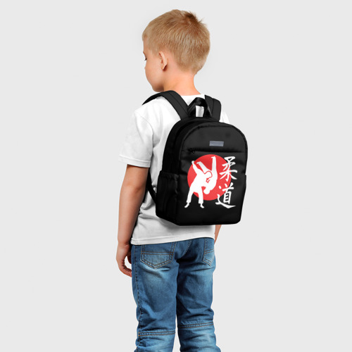 Детский рюкзак 3D с принтом Боевой бросок дзюдо, фото на моделе #1