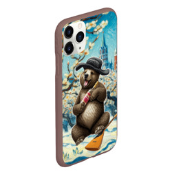 Чехол для iPhone 11 Pro Max матовый Россия медведь водка балалайка - фото 2