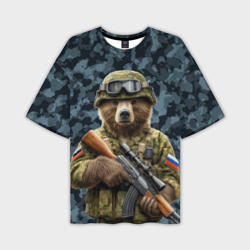 Мужская футболка oversize 3D Снайпер русский медведь