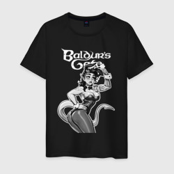 Карлах зайчик - Baldur's gate 3 - чб – Мужская футболка хлопок с принтом купить со скидкой в -20%