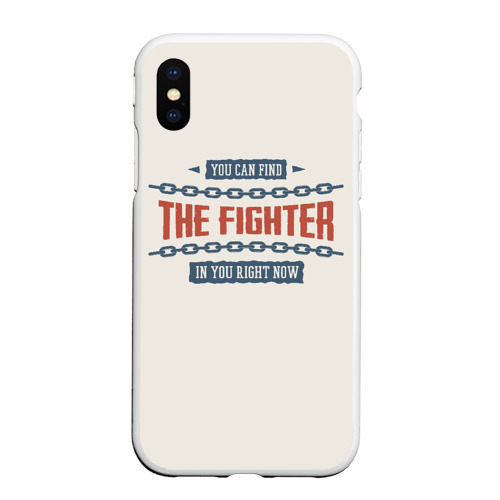 Чехол для iPhone XS Max матовый The fighter, цвет белый