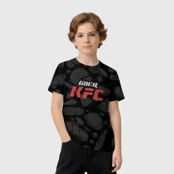 Детская футболка 3D Боец KFC на фоне бургеров - фото 5