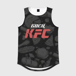 Мужская спортивная майка 3D Боец KFC на фоне бургеров