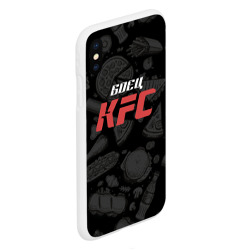 Чехол для iPhone XS Max матовый Боец KFC на фоне бургеров - фото 2